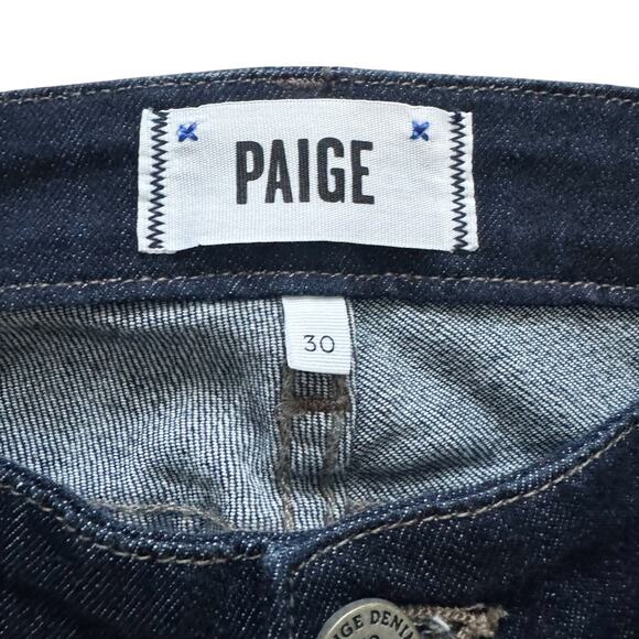 Paige Skyline Boot Jeans Women's Sz 10 30 Blue Dark wash Bootcut Mid Rise Boho - Picture 5 of 16